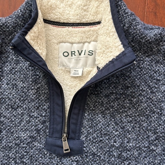Orvis Brighton Men's Sherpa-lined 1/4 Zip
Pullover Sweater - Size Medium blue - Picture 3 of 10